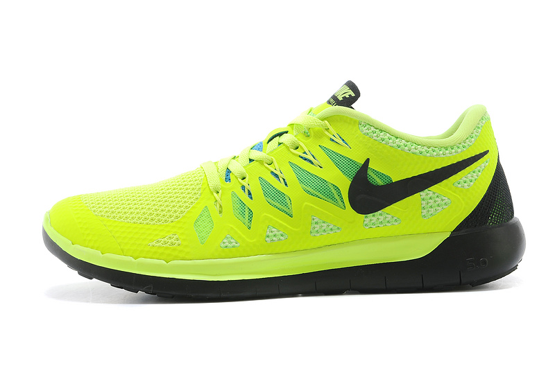 Nouveau Nike Free 5.0 plus les hommes verts de chaussures de course noir (2)
